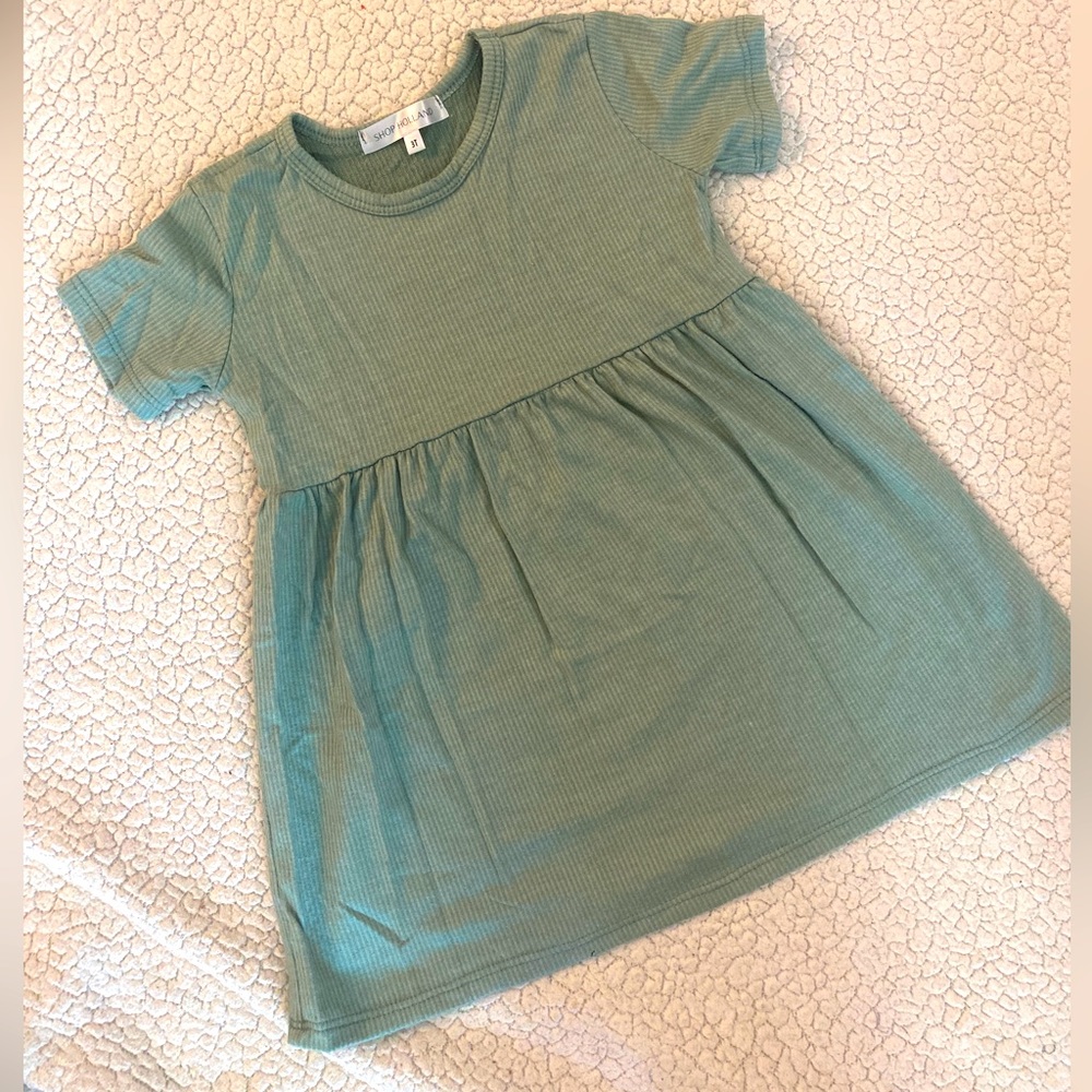 Sage green toddler girls dress